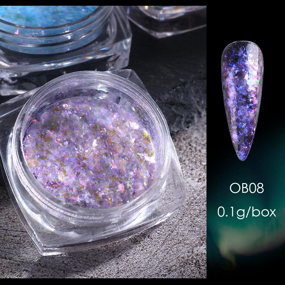 1 Box Aurora Opal Flakes Glittter Nail Sequins Sparkly Paillettes Nail Art Decoraiton
