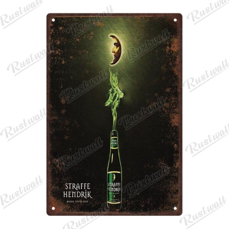 Vintage Beer Metal Sign, New Year Pub Decor Plaque