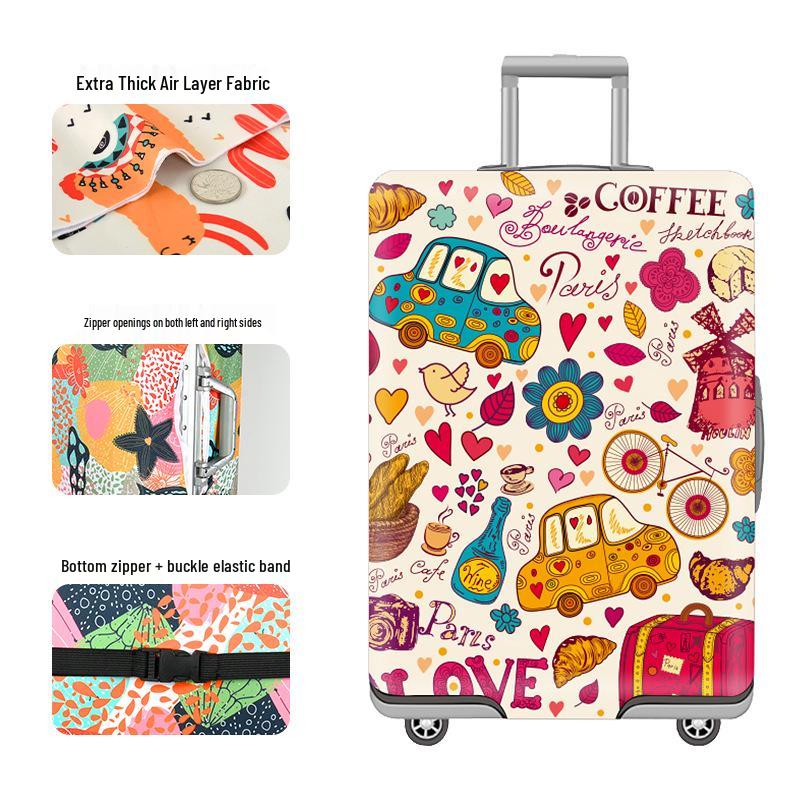 Thickened Cartoon Leather Suitcase Covers: Protective Dust Cover for 20, 24, and 28 Trolley Cases