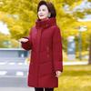 Winter foreign style medium and long down jacket female middle-aged mother large size white duck down warm jacket
