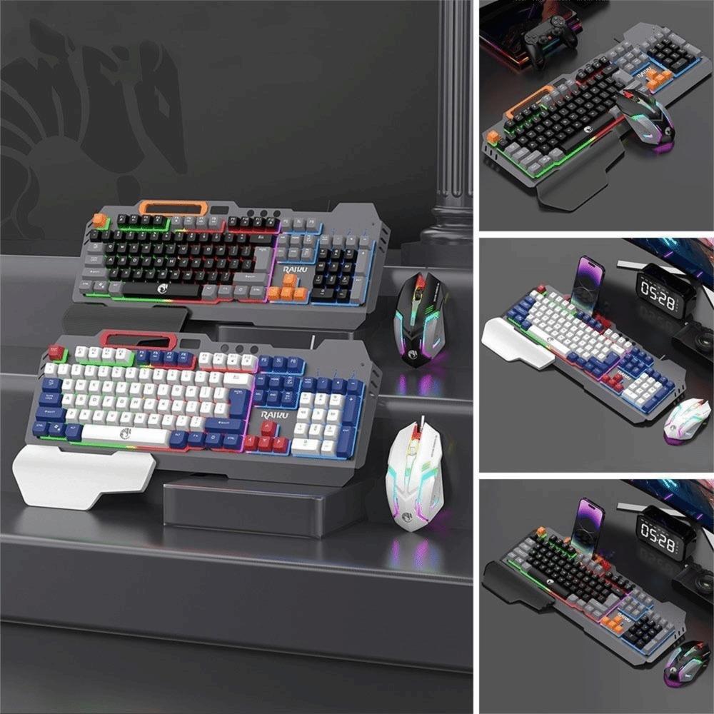 104 Keys RAIKU T16 Keyboard USB Connection Gaming Mechanical Keyboard Keyboard Mouse Set  Office