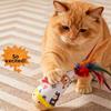 Cartoon Pattern Cat Tumbler Wobbler Toys Wear-Resistant Bite-Resistant Cat Interactive Toys with Feather Kitten Wobble Ball