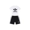(TD) adidas Trefoil Shorts Tee Set 'White Black' Baby FI8318