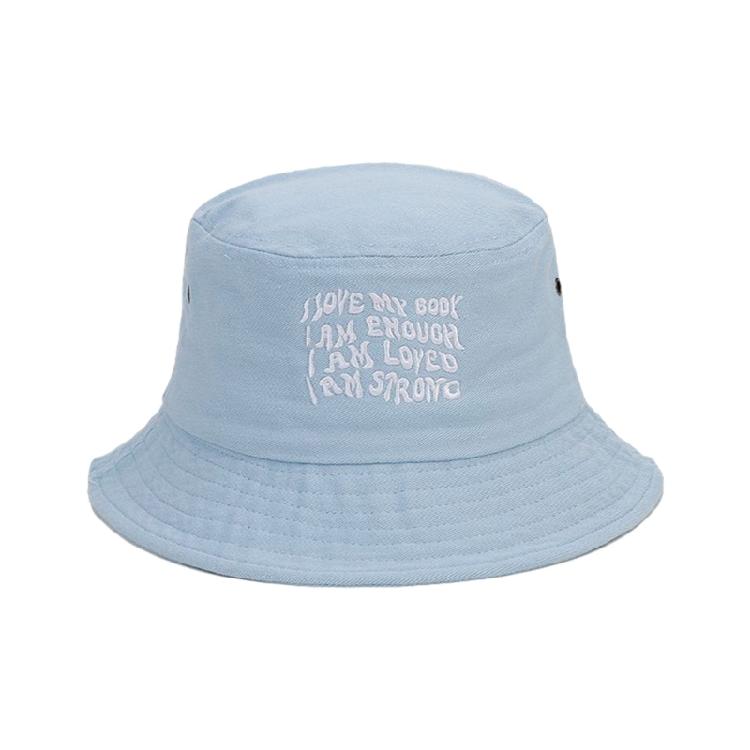 Girl Embroidery Letter Fisherman Hat Wide Brim Bucket Hat Spring Sunproof Hat