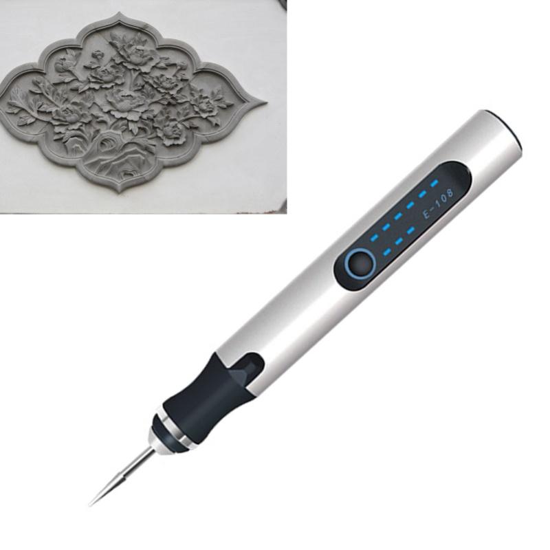 Electric Engraving Pen Cordless Rechargeable Grinding Machine Tool Set Kit For Nail Art Silver Engraving Grinding Set