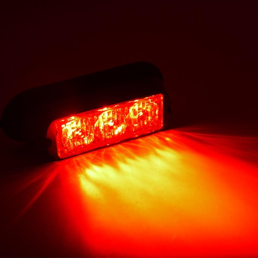 3 LED Amber Red Blue White Car Truck Emergency Strobe Light Engineering Rescue Vehicle Auto Caution Warning Flashing Lights