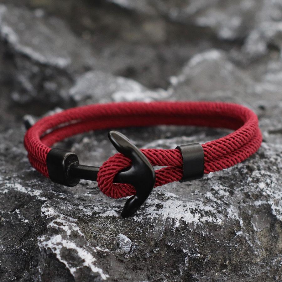 Anchor Bracelet Men Fashion Student Navy Style Simple Student Trendy Men Women Braided Milanese Rope Braclet Couple Braslet