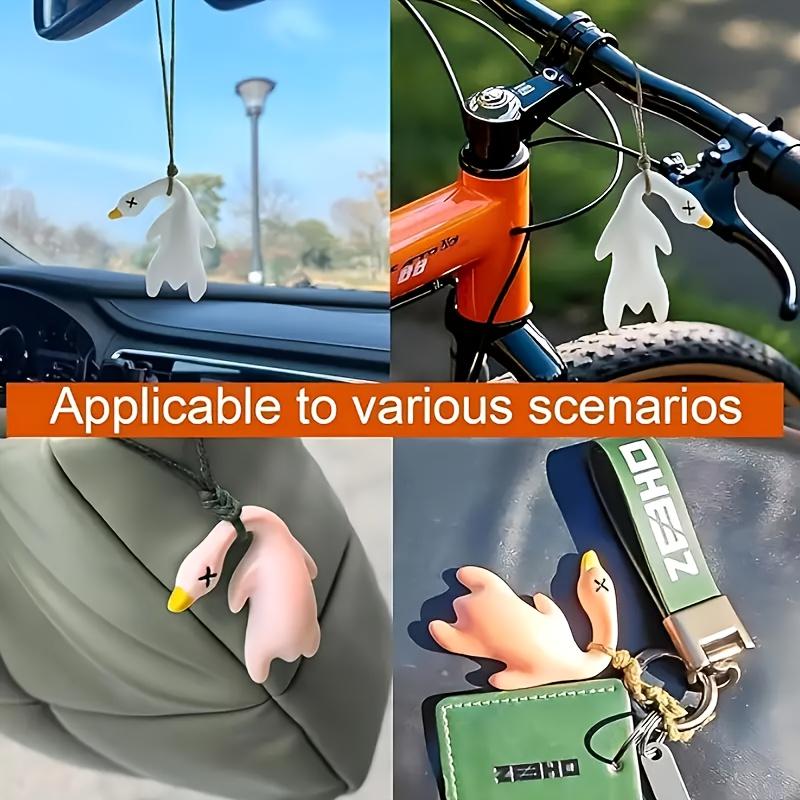 3 Color Changing Duck Car Pendant, UV Color Change Rearview Mirror Accessory,Creative Cute Duck Car Ornament, Outdoor Decoration
