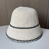 Plain and Versatile Bucket Hat Women's Autumn and Winter New Outdoor Warm Show Face Small Big Head Circumference Knitted Bucket Hat
