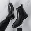 Autumn Winter Warm New Designer Leather Boots for Men Solid Color Fashion Casual Chelsea Boots Male Big Size Platform Shoes Man