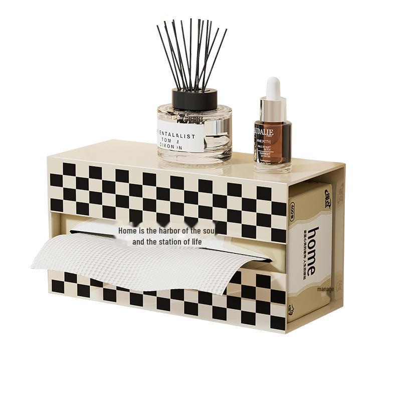 Luxurious Wall-Mounted Toilet Tissue Box: Punch-Free, Plastic Design for Home