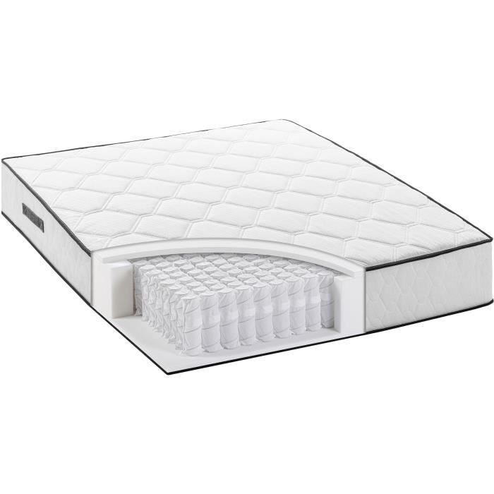 Mattress + Box Spring Set 140 X 190 Cm - Springs - 7 Zones - 27 Cm - Balanced - DEKO DREAM Relaxation