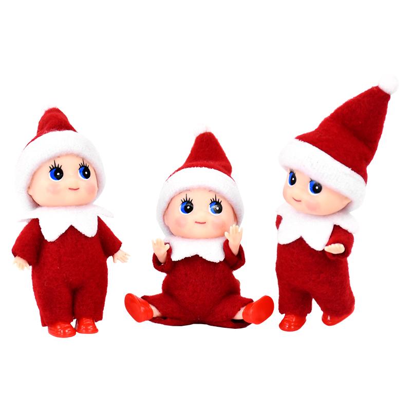 Poseable Christmas Baby Elf Dolls Ornament Plush Toys Kids Gift 2024 Christmas Party Decoration for Home 2025 New Year Supplies