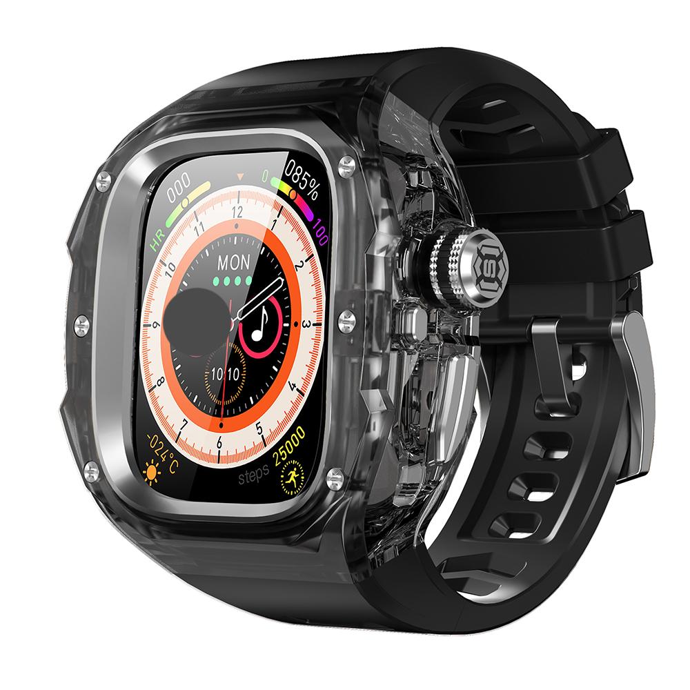Rubber Modification Kit for Apple Watch Ultra 3 49mm Luxury Transparent Case Band for Iwatch Ultra2 1 49mm Fluororubber Mod Kit