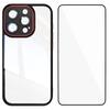 For iPhone 13 Pro Max 6.7 inch TPU Case WANLONFENG Shockproof Clear Phone Cover with Tempered Glass Film