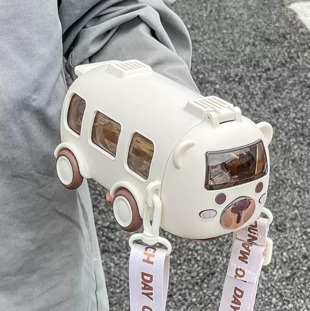 Cute Toy Car Cup with Straw Indoor and Outdoor Water Bottle Large Capacity Plastic Mug for Summer Drinkware Water Bottles