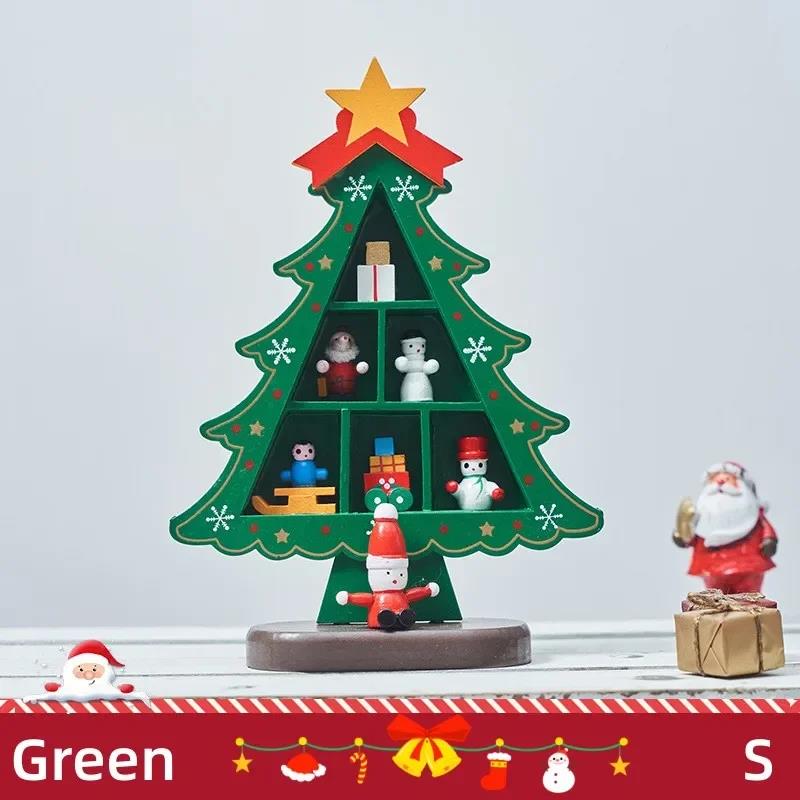 Creative DIY Wooden Christmas Tree Window Shop Mall Desktop Display Props Ornament Christmas Home Craft Holiday Gifts Decoration