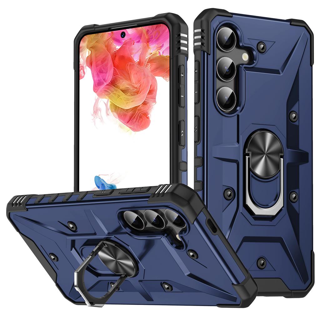 For Samsung Galaxy S25 Case PC+ TPU Anti-Drop Phone Cover with Ring Kickstand