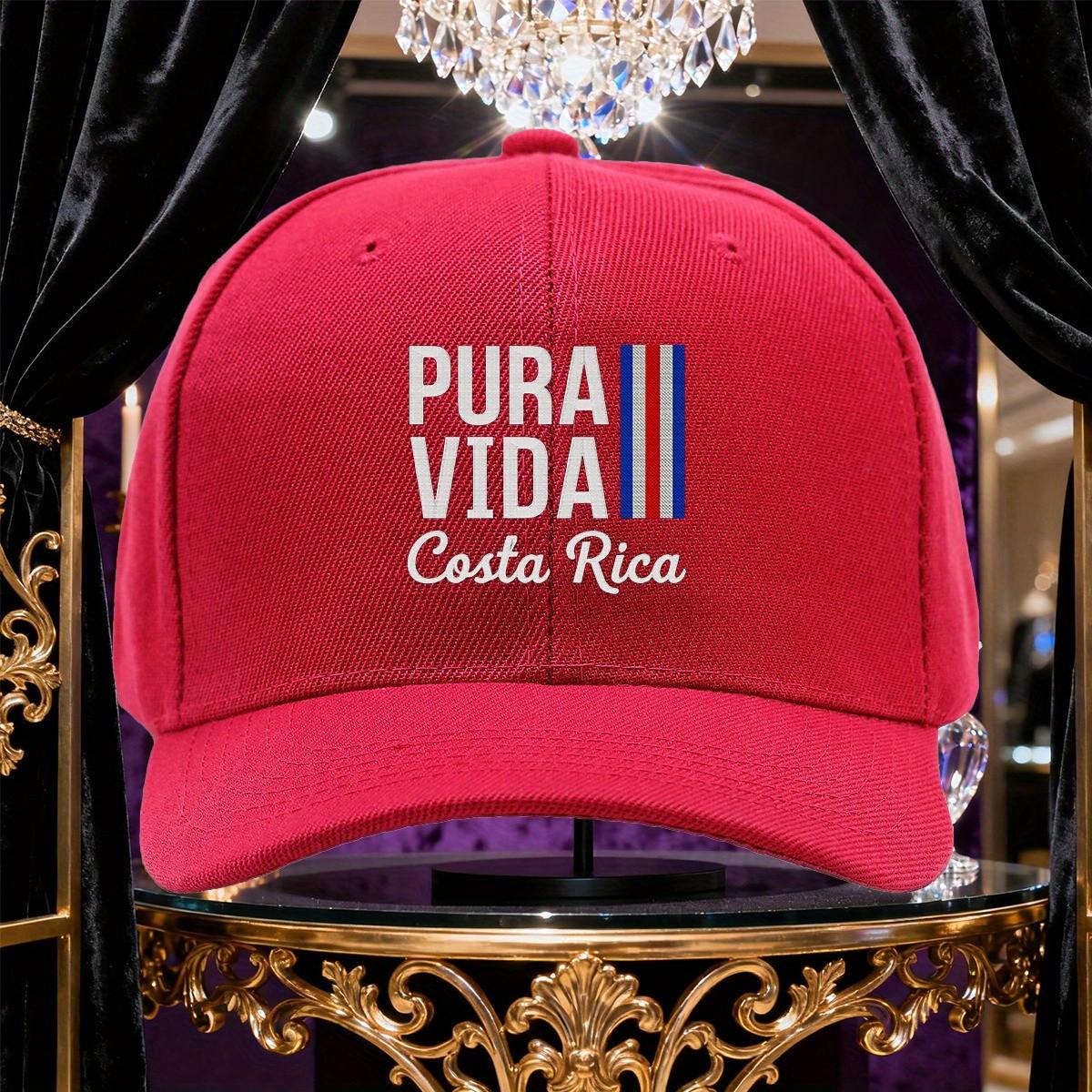 Pura Vida Costa Rica Flag Baseball Cap Cotton Casual Adjustable Adult Trucker Hat XS(old)