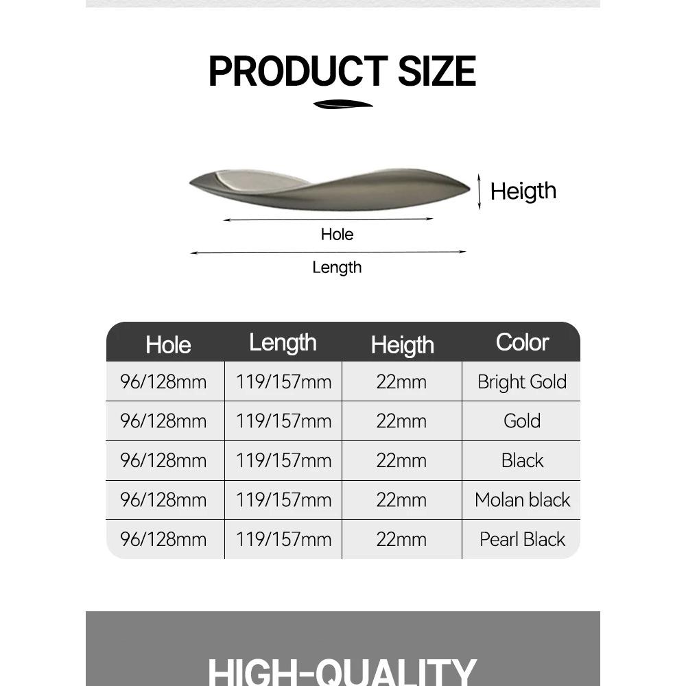 Handels for Kitchen Furniture Door Handles Knobs for Cabinets and Drawers Metal Zinc Alloy Black Interior Home Drawer Pulls