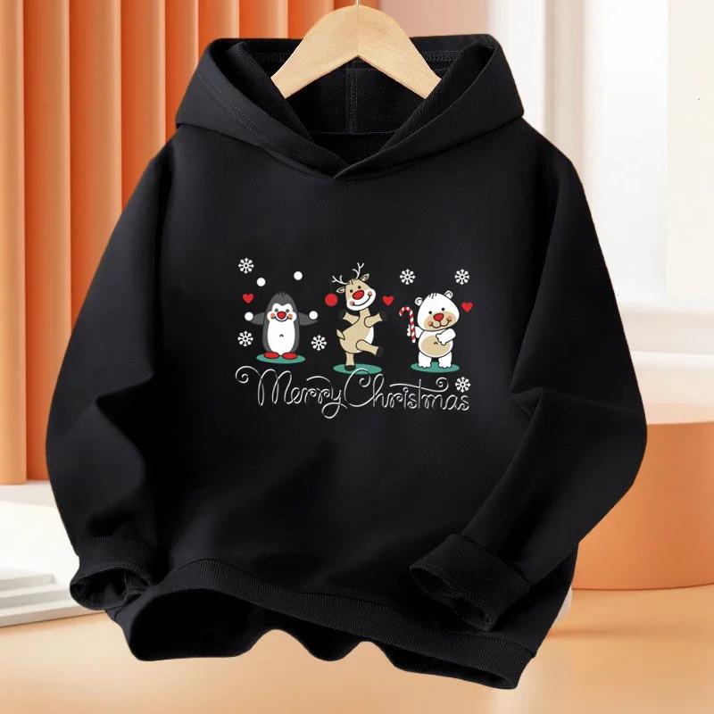 Christmas Cartoon Children's Hoodie for Autumn and Winter Warm Comfortable and Soft Children's Clothing