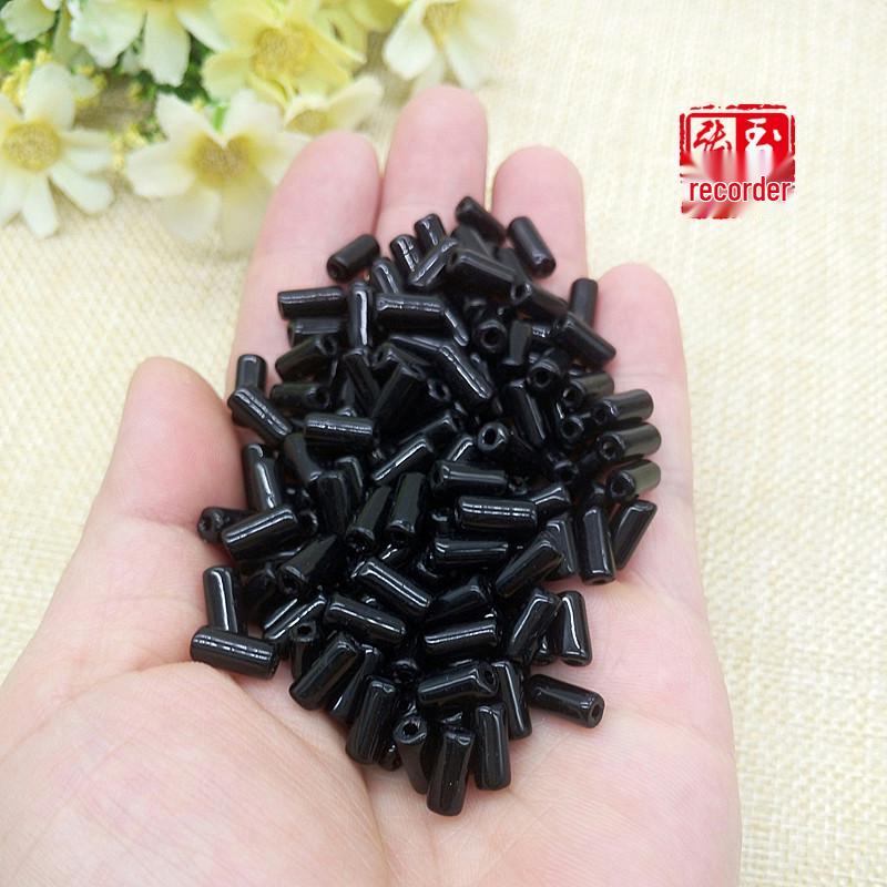 White Black Imitation Jade Obsidian Tube Beads, Brown Barrel Beads for DIY Jewelry Accessories