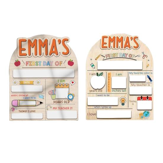 First Day of School Board Dry Erase Board Reusable Wooden First Day