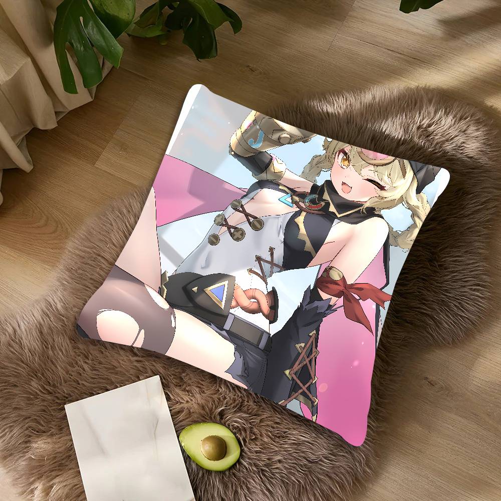 Cute Funny Girl Hot Jahoda Genshin Impact Cushion Cover Decor Throw Pillow Covers For Couch Camping Pillow Cover Decorations