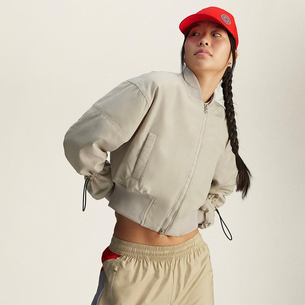 

Adidas Stella Truenature Woven Bomber Crop Jacket Desert Sand Jf6029 A/XS