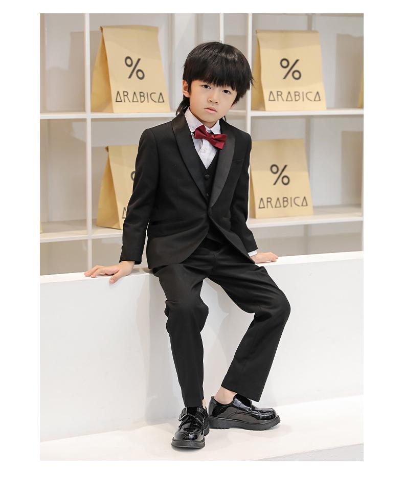 Boys' Black Leather Stage Performance Shoes - Gentleman Style for Spring & Autumn 2026