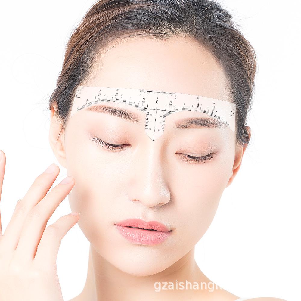 Transparent Adhesive Eyebrow Shaping Ruler - Disposable Design Tool for Permanent Makeup.
