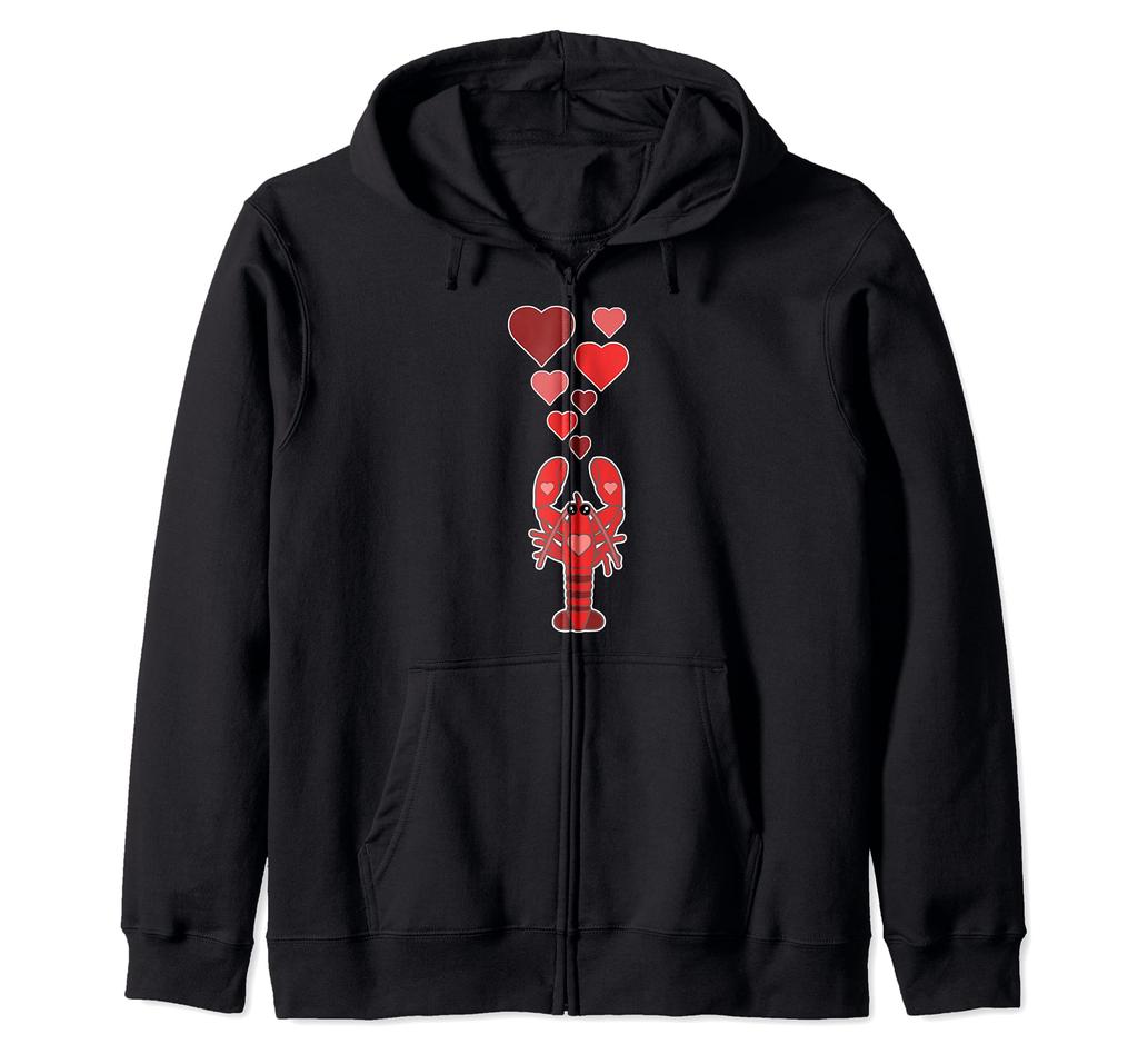 Cute Lobster With Hearts Cute Lobster With Hearts Zip Hoodie -