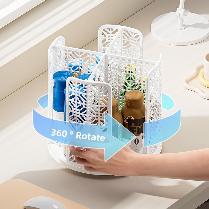 Rotating Paper Cup Dispenser, Cup Holder with 4 Compartments, Disposable Coffee Cup Dispenser Removable, Plastic Cup Storage