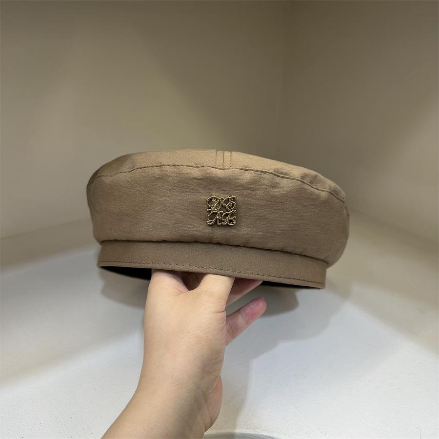 

Модный берет с металлическими буквами и восьмиугольной головкой, модная шляпа-берет, женская однотонная повседневная осенняя кепка, винтажная простая шляпа художника, женская Adult