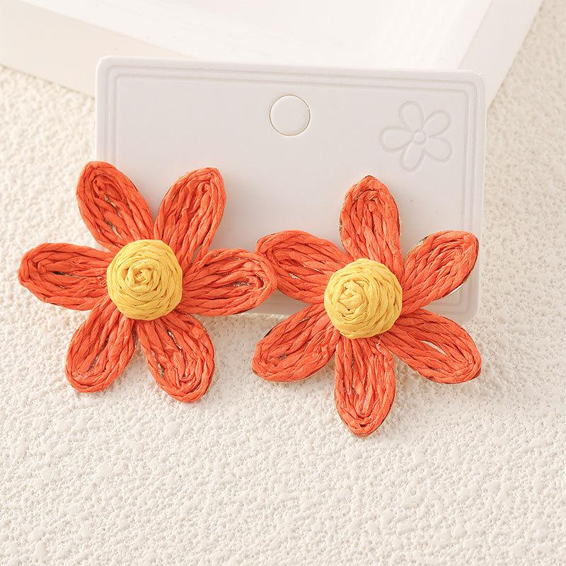 Lafite Flower Earrings, High-End Hand-Woven Earrings, Women S Travel Photography Holiday Style Jewelry
