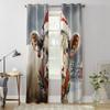 Christmas Snow Farm Cow Window Curtains for Living Room Bedroom Luxury Modern Kitchen Curtains Fabric Drapes