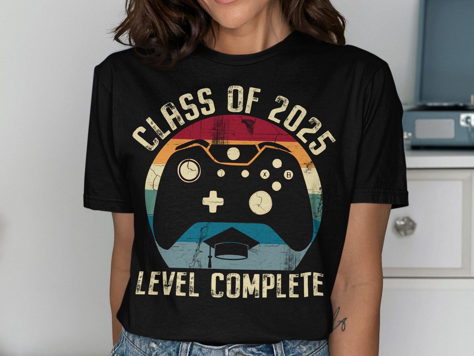 Class of 2025 Level Complete T-shirt, Graduation Gaming Gift, Gamer Graduation Tee, Video Game Graduation Shirt, Class of 2025 Shirt Unisex S