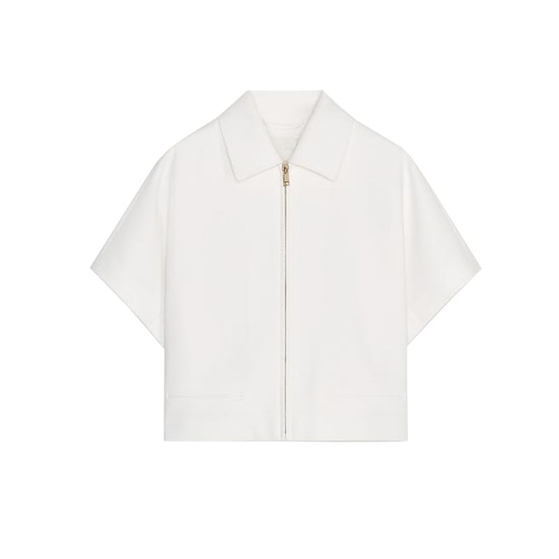 Summer New Arrival Women's Clothing Casual Fashion All-Matching Zipper Tops Lapel T-shirt Shory Style Outwear 8491053