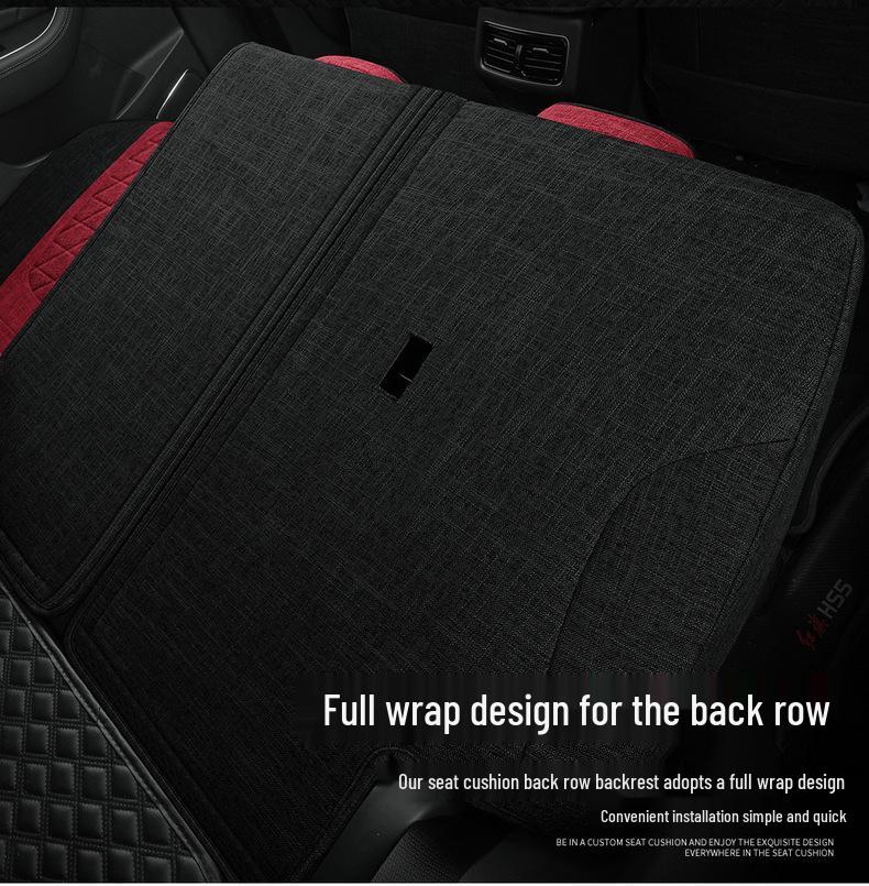 Hongqi HS5 Universal Car Seat Cover - Four Seasons Linen Fabric Full Coverage Cushion