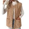 Women's Double-sided Fleece Sleeveless Cardigan Vest With Pockets Casual Loose Open Front Outfit  For European American Hot Sale
