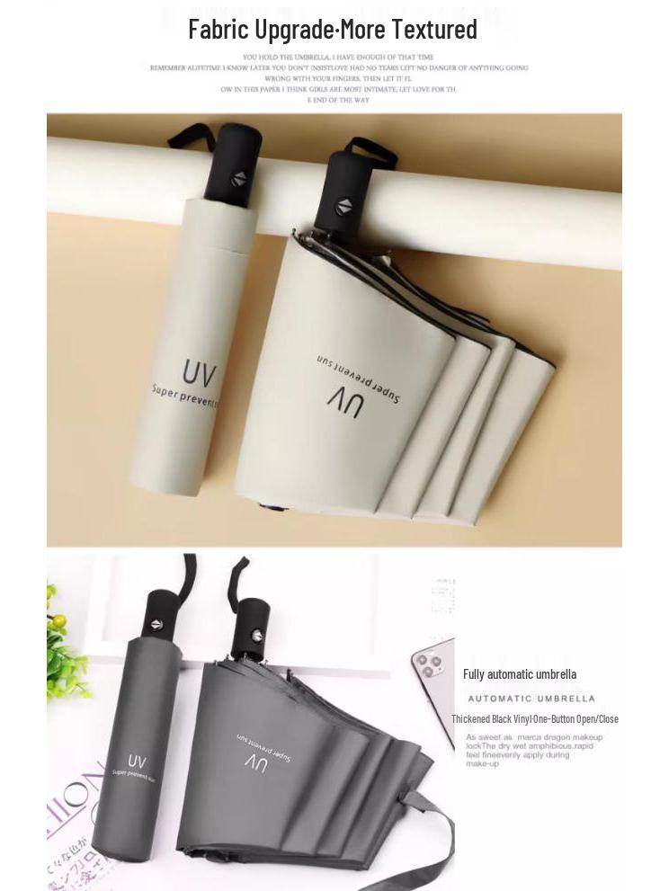 Durable Semi-Automatic UV-Resistant Folding Sun Umbrella for Students