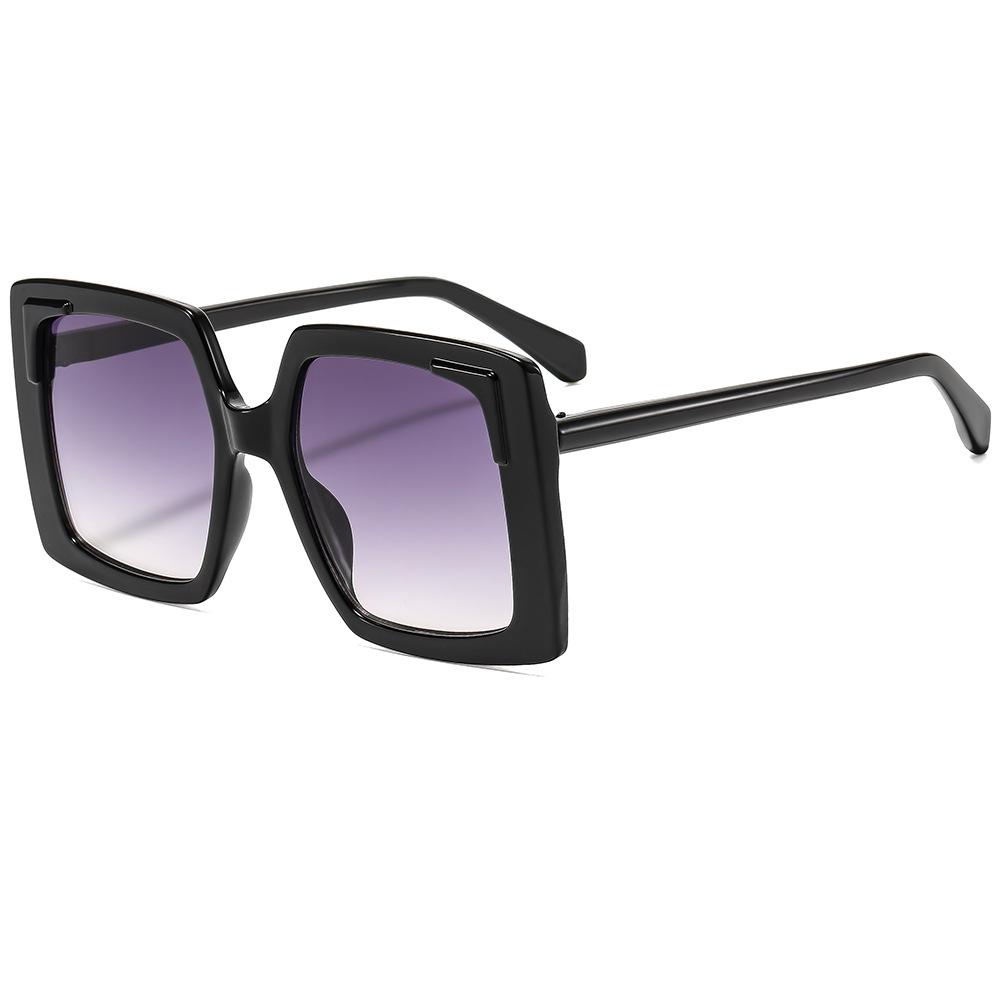 New Retro Large Frame Square Gradient Women Sunglasses  Personalized Brand Frame Design Trendy Versatile Men Glasses Uv400