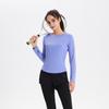 Ice Silk Long Sleeve Women's Quick-Dry Yoga Running Fitness Top - Slim Fit, Round Neck T-Shirt for Spring, Summer, Autumn
