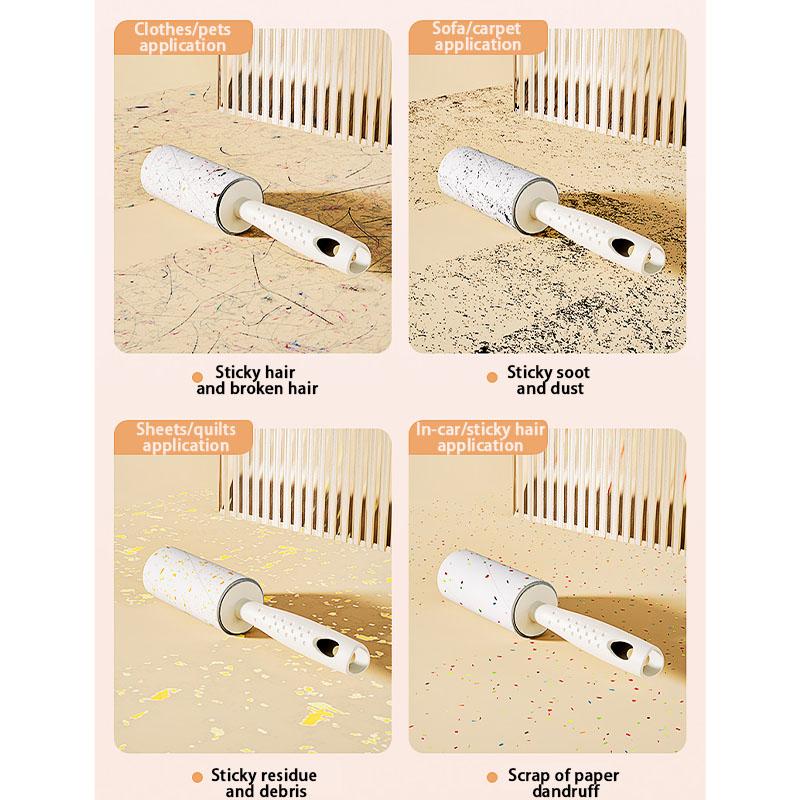 1PC Cleaning Tool Pet Hair Remover Adhesive Tear Type Roller Dust for 60sheets/roll Household Roll Paper Sticky Roller Brush