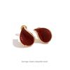 Elegant Coffee-Colored Retro Water Drop Earrings for Women - Autumn/Winter 2025 Mosquito Coil Ear Clips