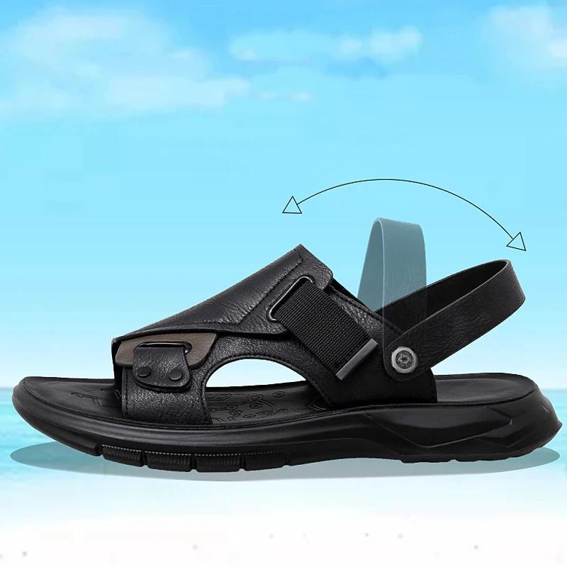 Fashion Sandals For Men 2024 New Fashion Summer Anti Slip Soft Sole Retro Dual Purpose Sandals And Slippers Outdoor Beach Shoes For Men