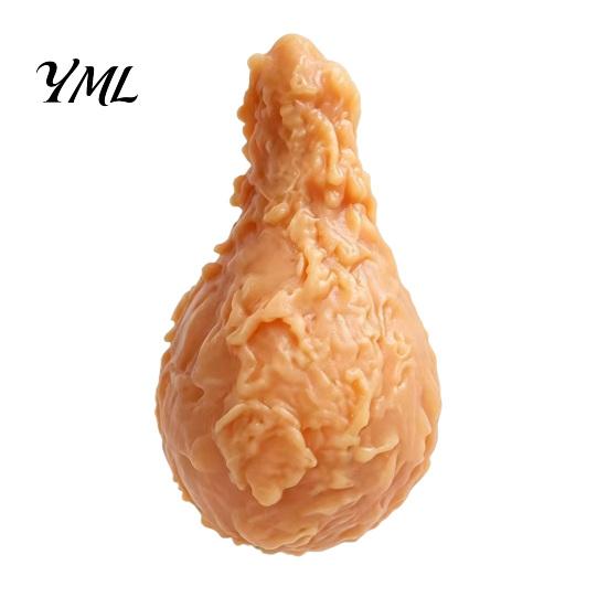 Stress Reducing Hand Toy Fried Chicken Leg Squeeze Toy, Relief Drumstick Sensory Fake Slow Rising Food Desk Fidget for Basket Stuffers, Party