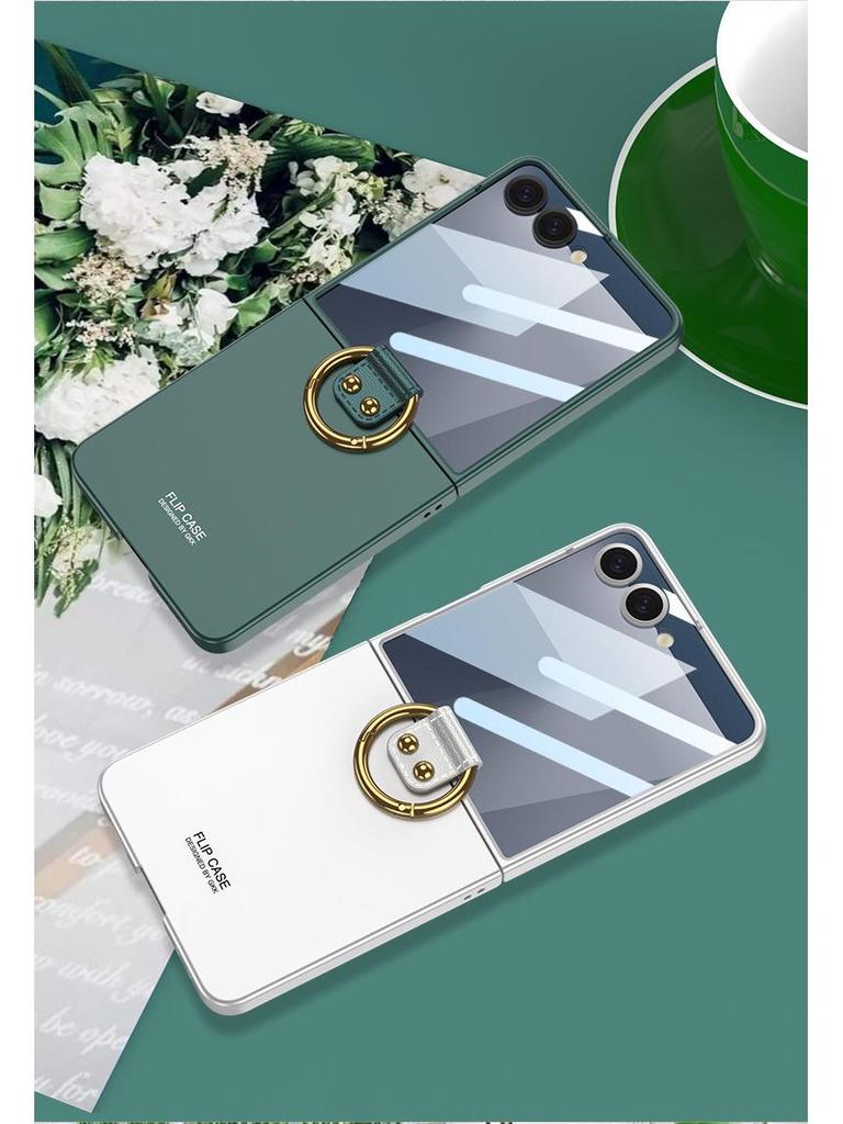 Samsung Z Flip7 Frosted Ring Hard Shell Case: High-End, Integrated Screen Protection