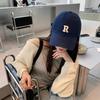 Letter R Embroidery Baseball Cap Retro Sun Hat Versatile Letter Baseball Hat  Spring Summer