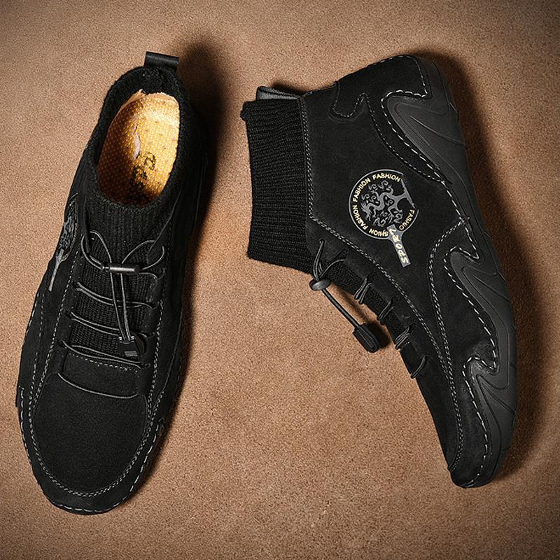 Mode Mode Herrenstiefel Freizeitschuhe Lederstiefel Herren Herbst Winter Schnee Outdoor Leicht Knöchel Rutschfest Warm Zapatos Herrenschuhe